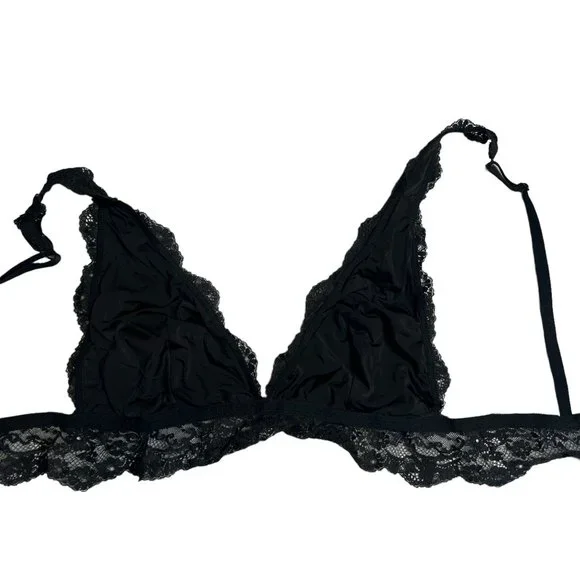 Victoria's Secret Unlined Wireless Lace Black Bralette Large‎ - Picture 8 of 10